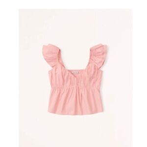 Abercrombie & Fitch Ruffle Sleeve Blouse - Light Pink